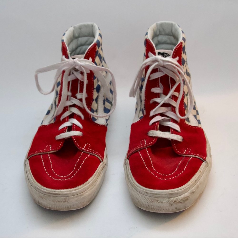 Vans SK8-HI Bmx checkerboard sku VN0A38GEU8H red white and blue size 10